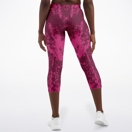 Women's LifeBy Pink Swirl Capri Leggings - LifeBy Fitness