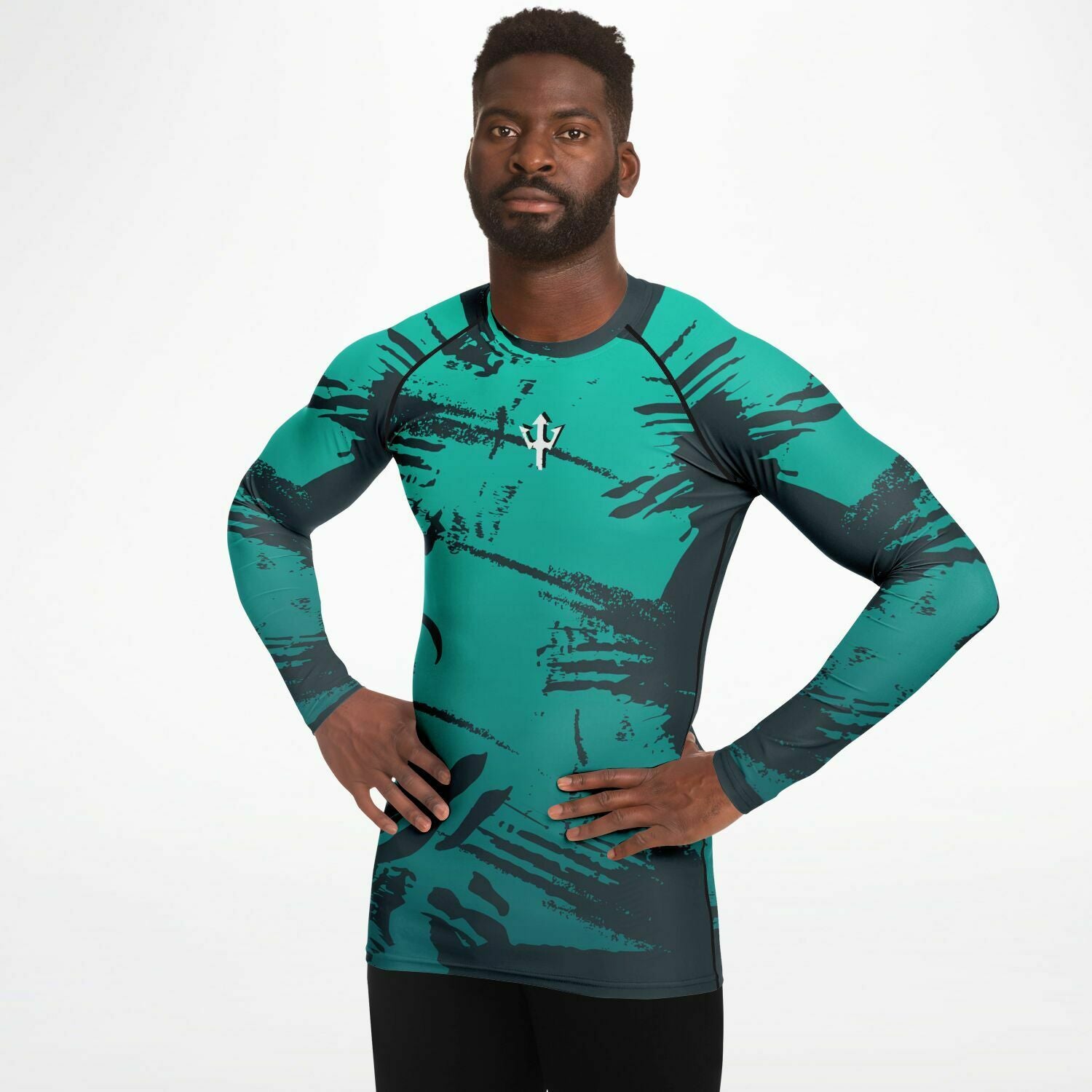 Men's LifeBy Blue Abstract Rashguard - LifeBy Fitness