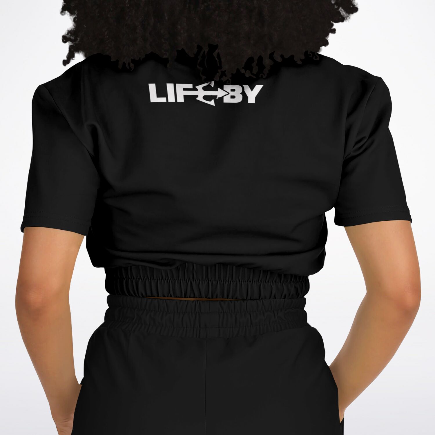 Women's LifeBy Black Athletic Cropped Sweatshirt - LifeBy Fitness