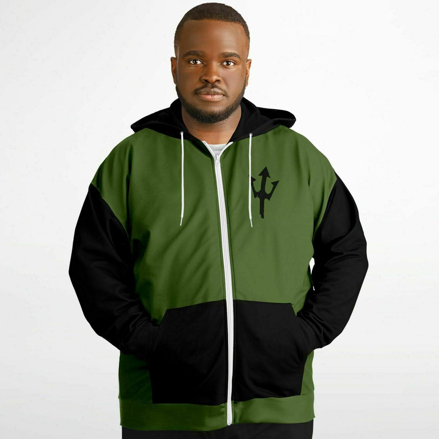 LifeBy Military Green Athletic Plus-size Ziphoodie - LifeBy Fitness