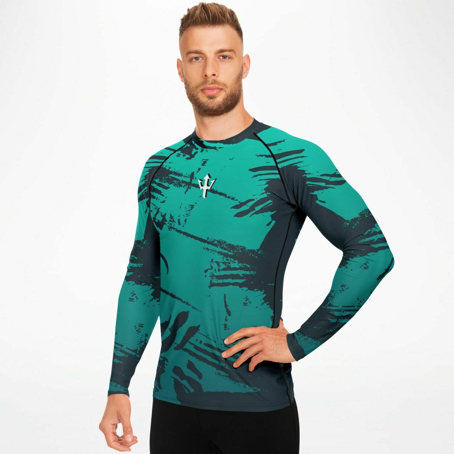 Men's LifeBy Blue Abstract Rashguard - LifeBy Fitness