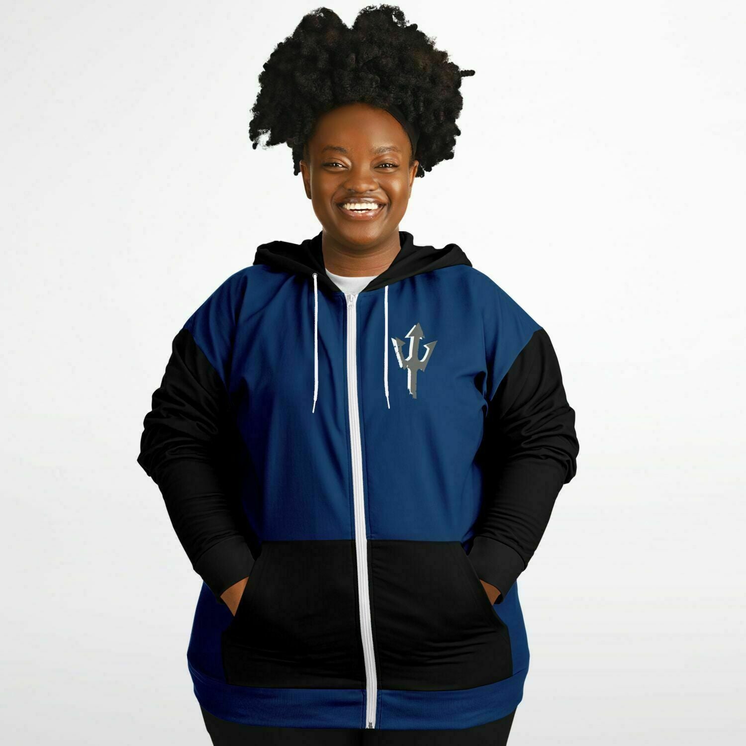 LifeBy Navy Blue Athletic Plus-size Ziphoodie - LifeBy Fitness