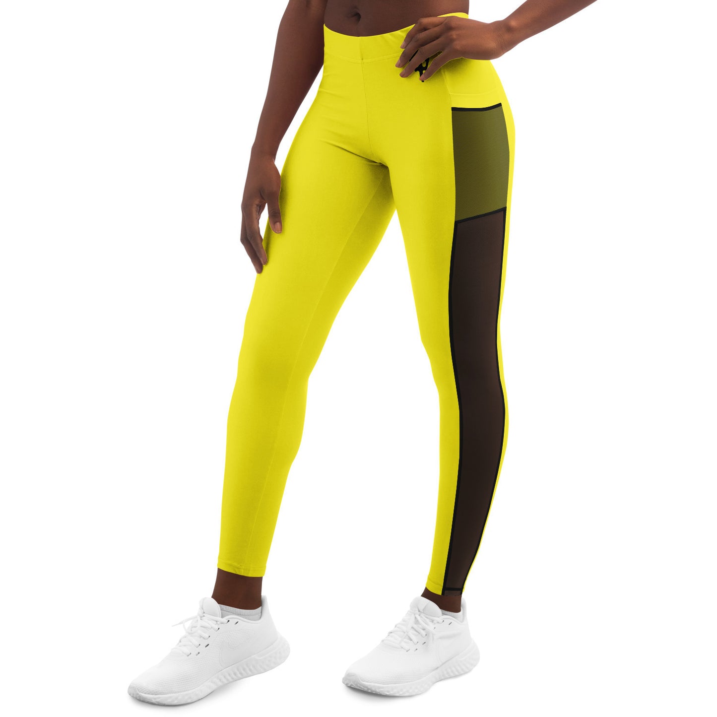 Women's LifeBy Yellow Mesh Pocket Legging