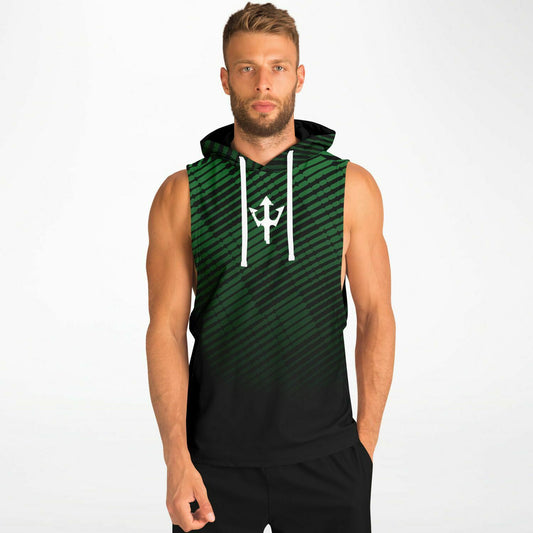 Green Streaks Sleeveless Hoodie