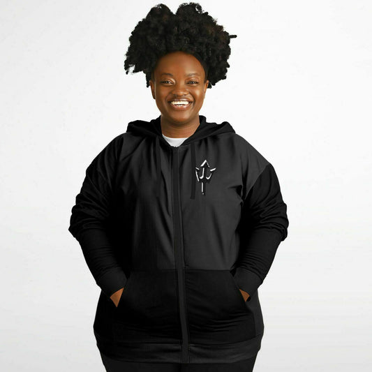 LifeBy Black Athletic Plus-size Ziphoodie - LifeBy Fitness