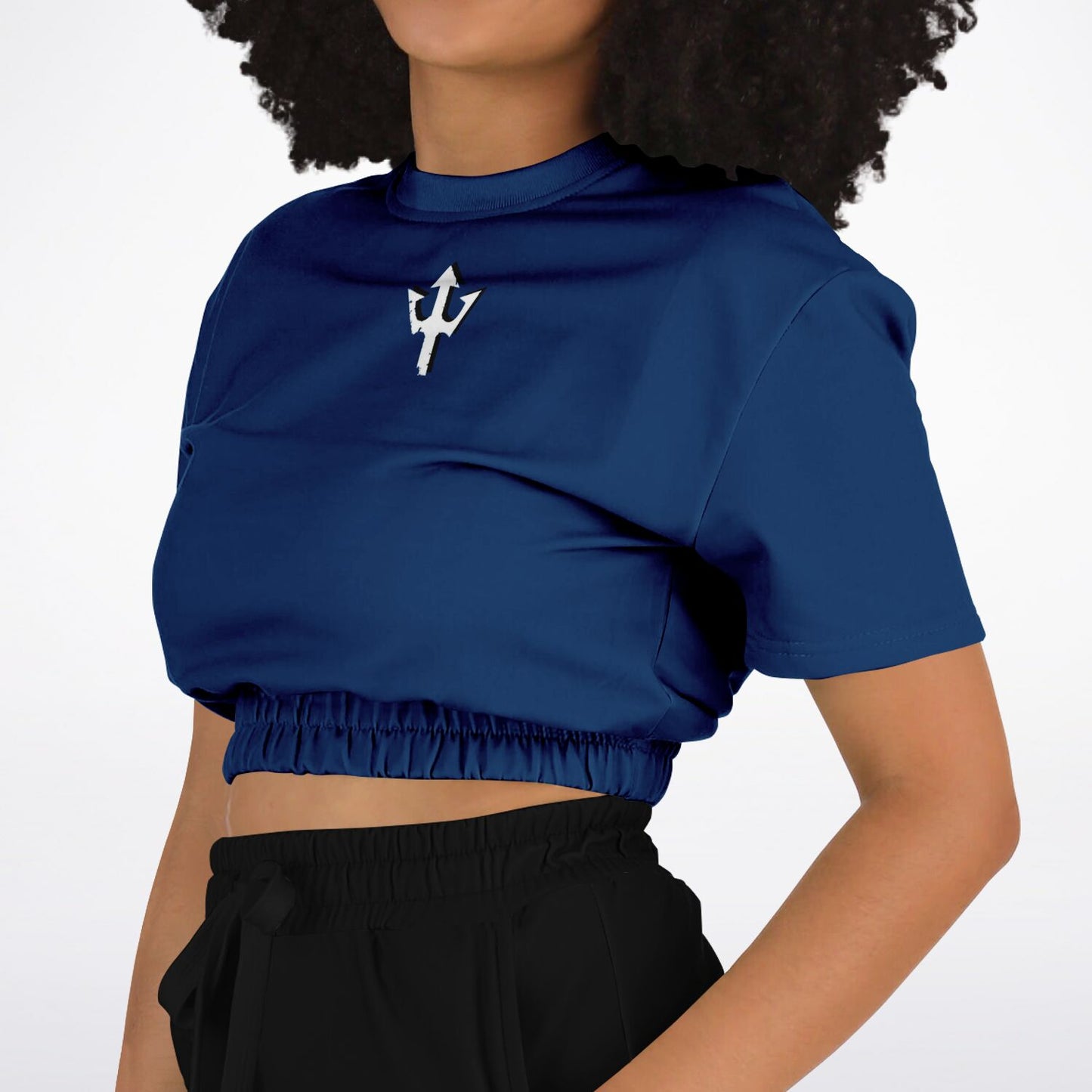 Women's LifeBy Navy Blue Athletic Cropped Sweatshirt - LifeBy Fitness