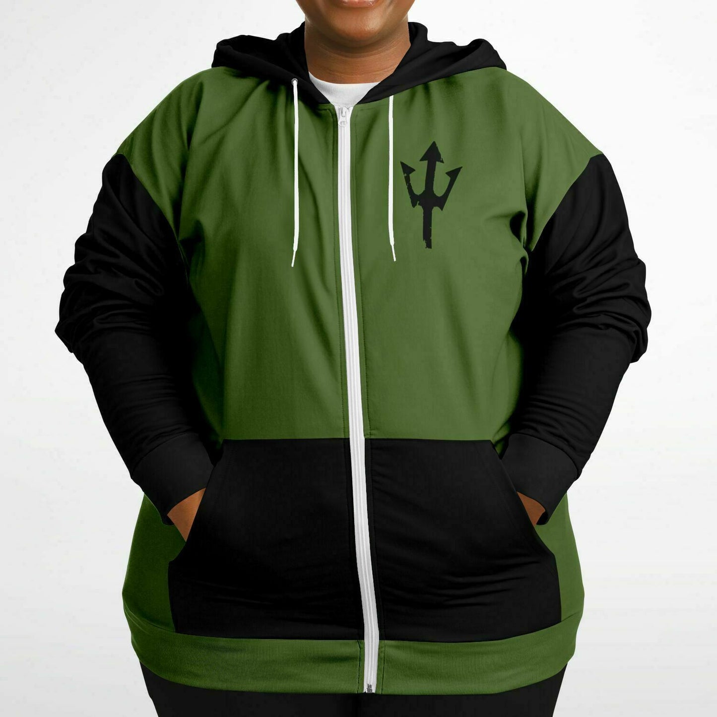 LifeBy Military Green Athletic Plus-size Ziphoodie - LifeBy Fitness