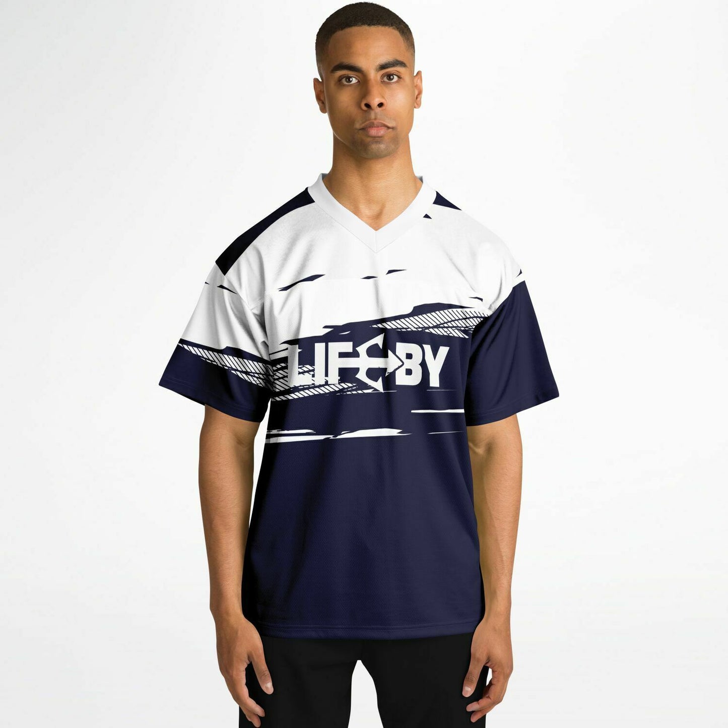 LifeBy Blue-White Sports Jersey - LifeBy Fitness