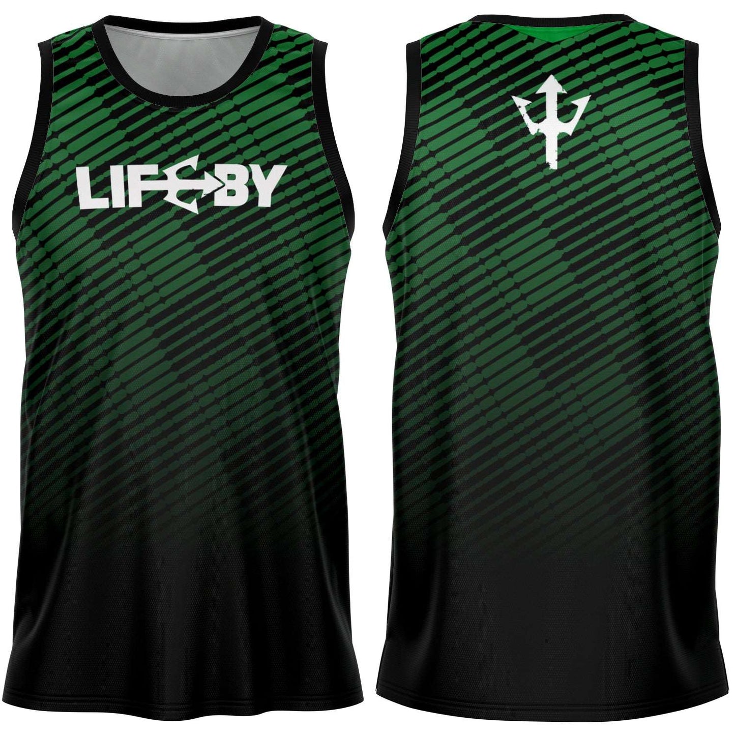 LifeBy Green Faded Basketball Jersey - LifeBy Fitness