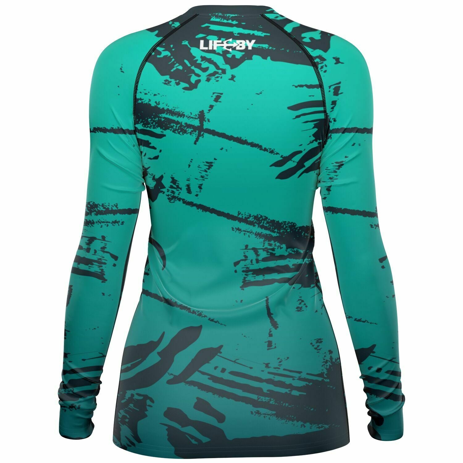 Women's LifeBy Blue Abstract Rashguard - LifeBy Fitness