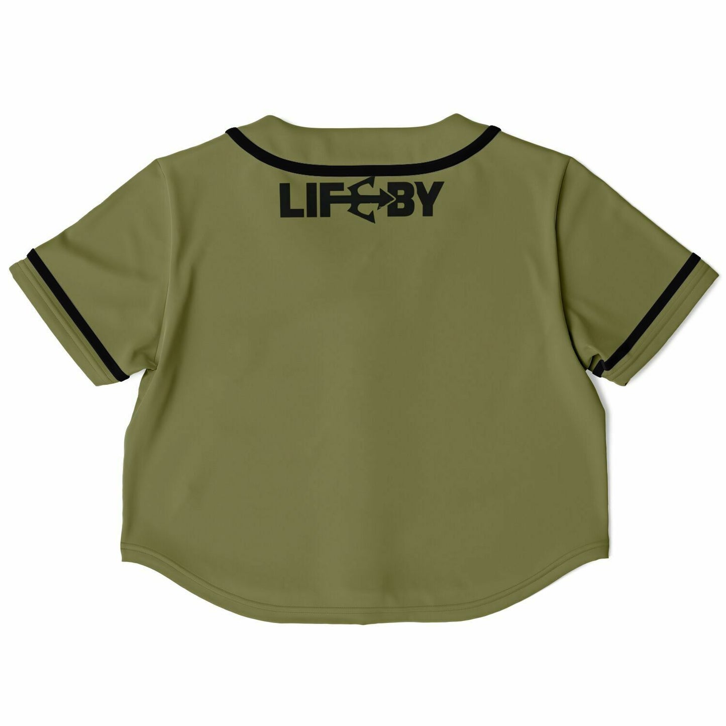 Women's LifeBy Khaki Cropped Baseball Jersey - LifeBy Fitness