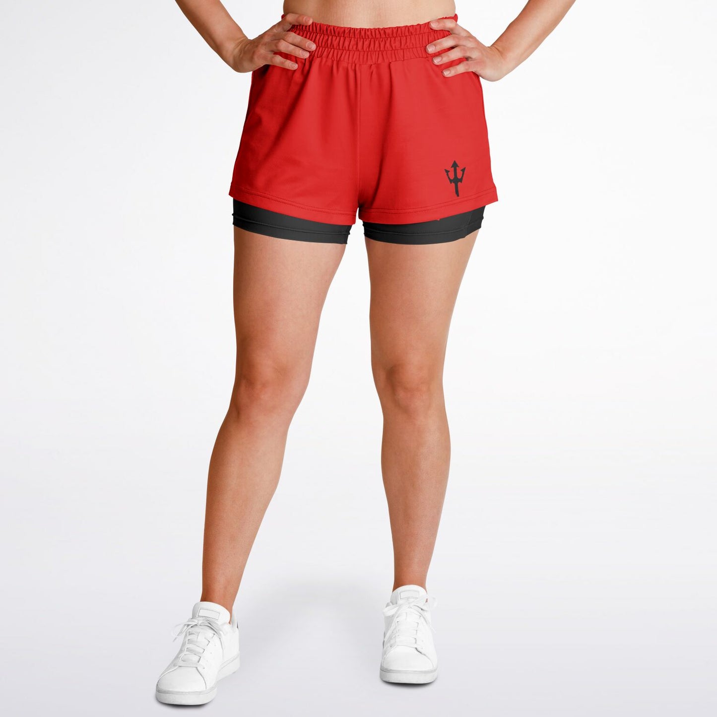 Women's LifeBy Red 2-in-1  Sports Shorts - LifeBy Fitness