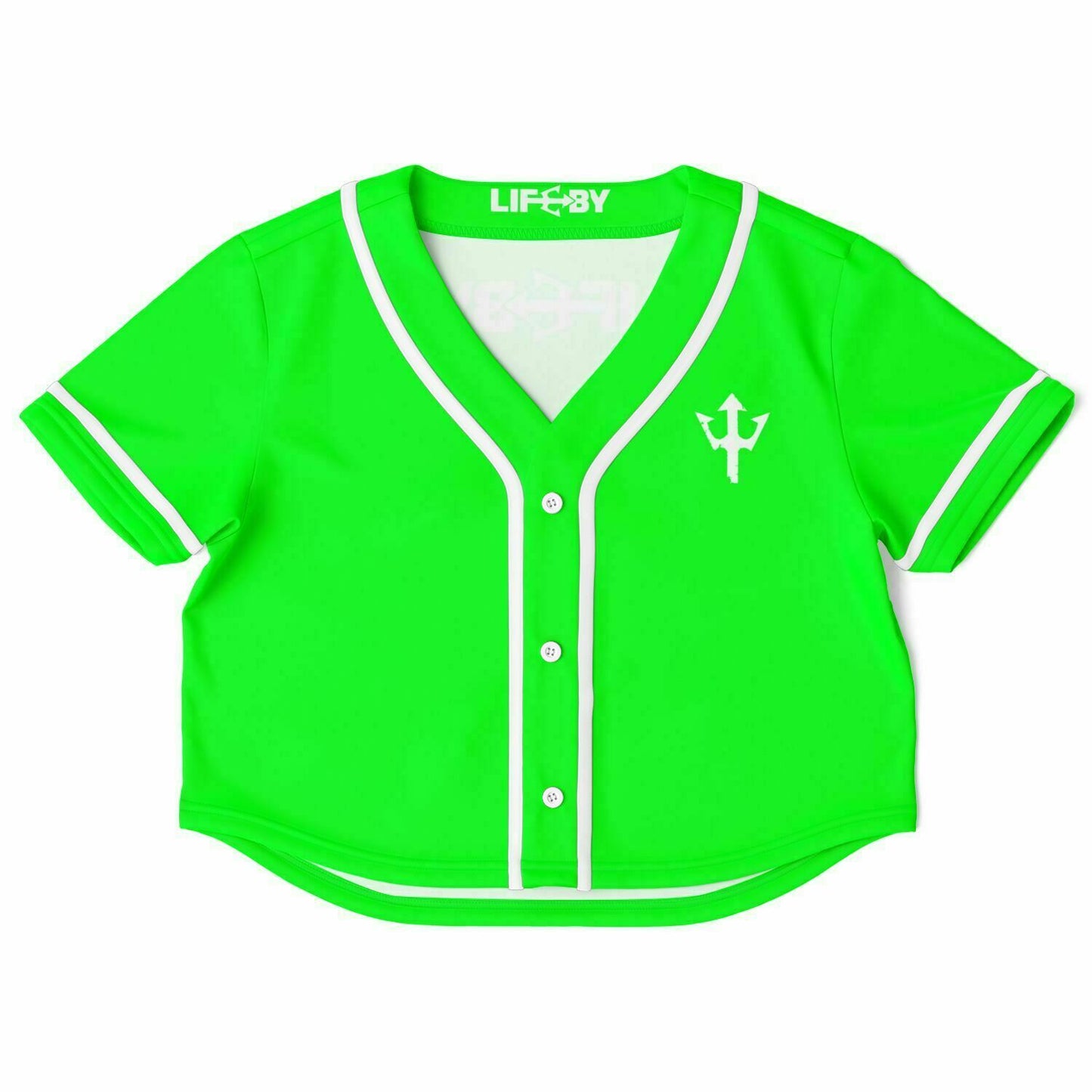 Women's LifeBy Viper Green Cropped Baseball Jersey - LifeBy Fitness