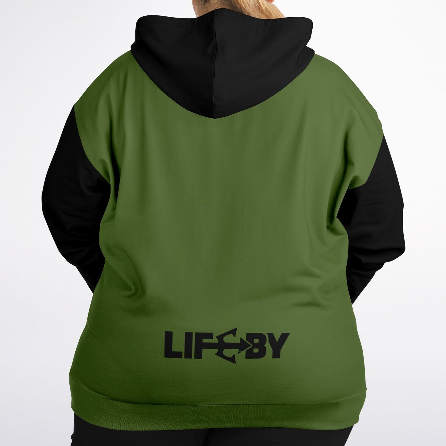 LifeBy Military Green Athletic Plus-size Ziphoodie - LifeBy Fitness