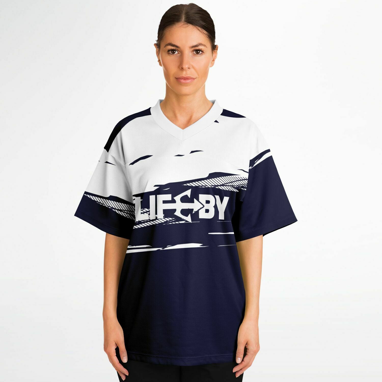 LifeBy Blue-White Sports Jersey - LifeBy Fitness