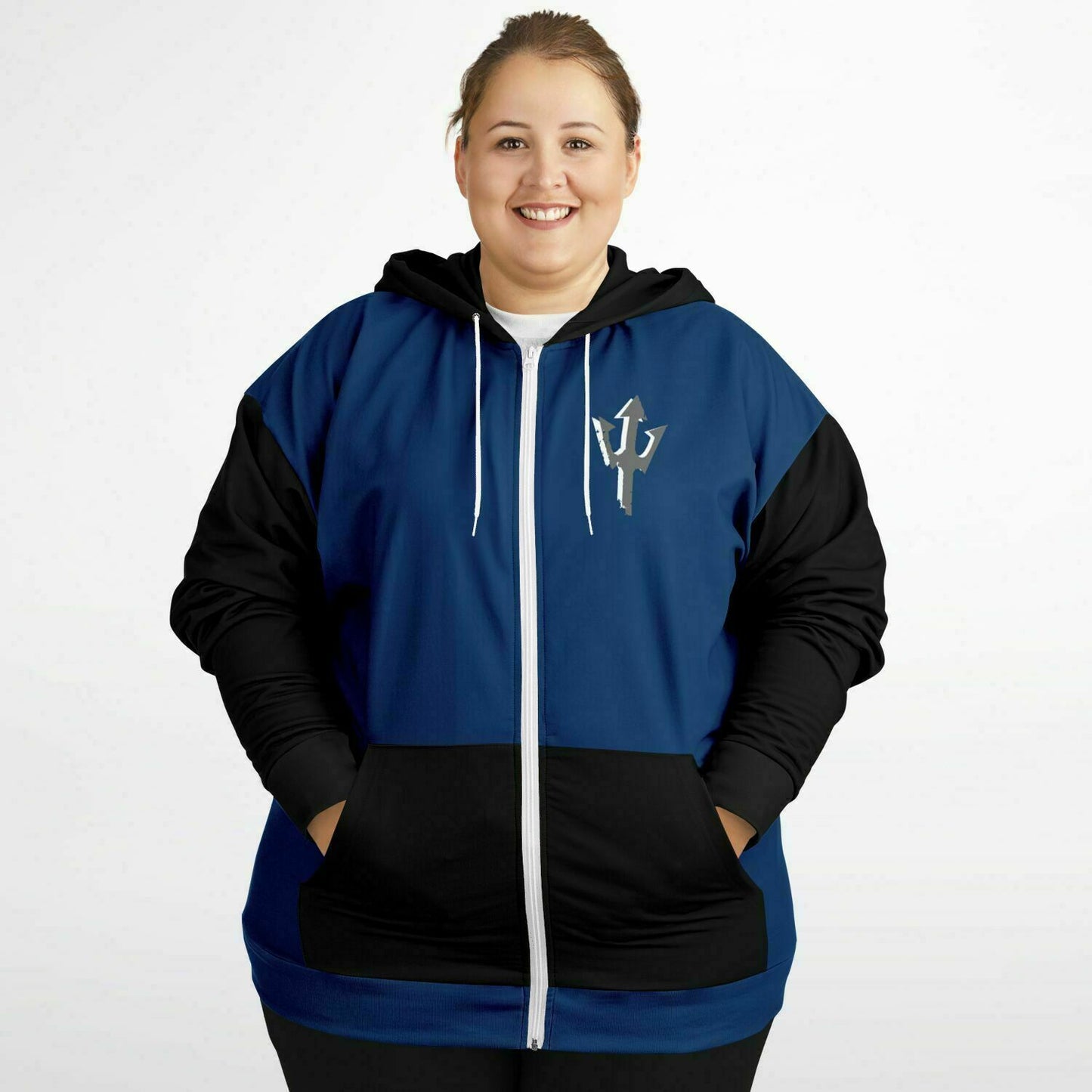 LifeBy Navy Blue Athletic Plus-size Ziphoodie - LifeBy Fitness