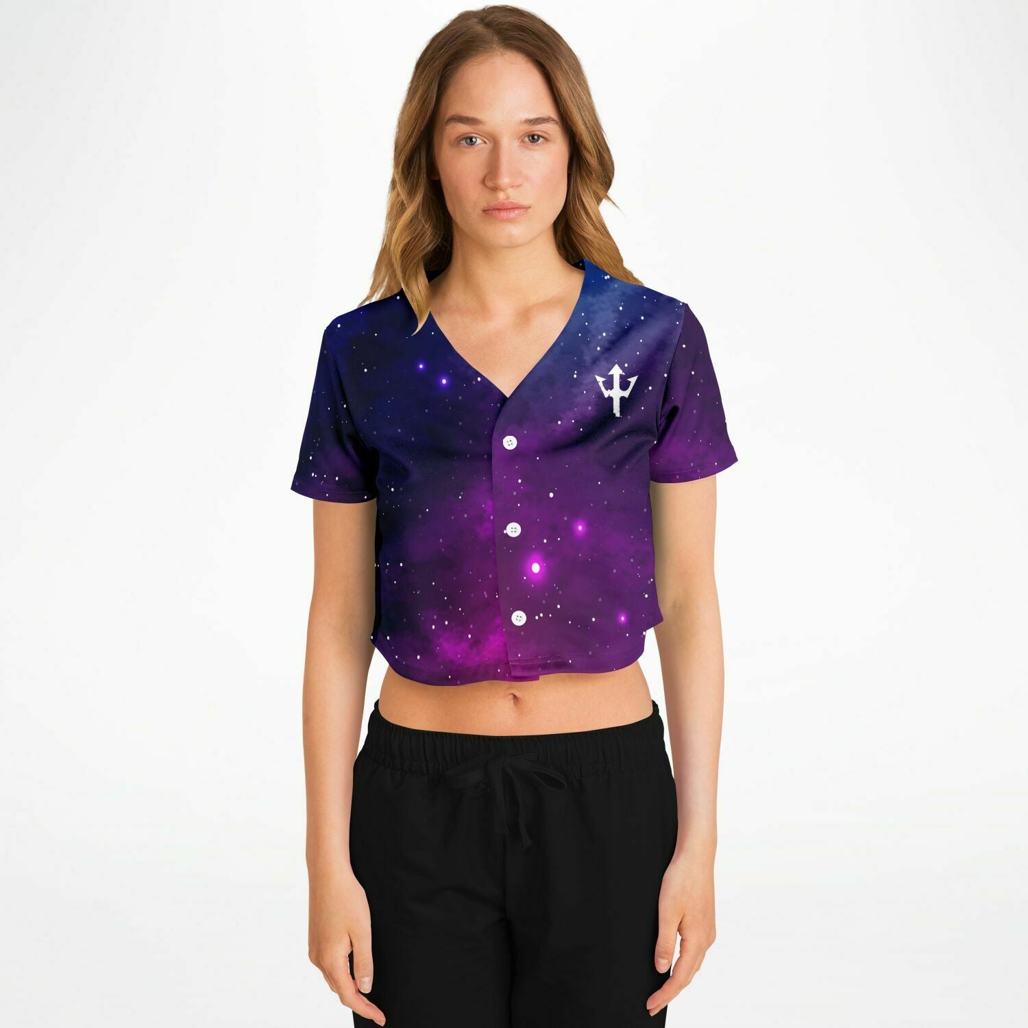 Women's LifeBy Night Sky Cropped Baseball Jersey - LifeBy Fitness