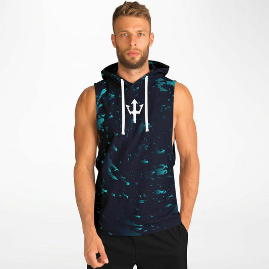 Blue Swirls Sleeveless Hoodie