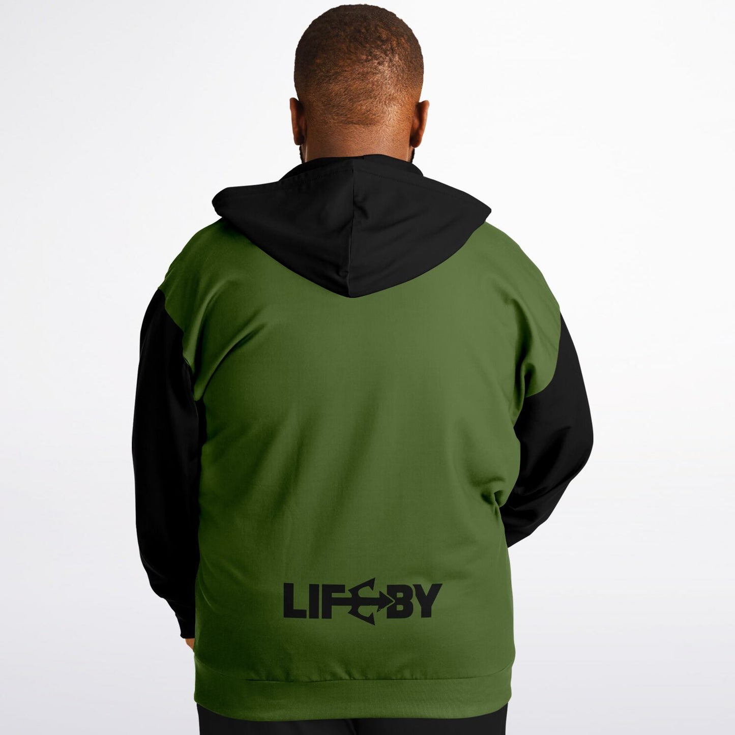 LifeBy Military Green Athletic Plus-size Ziphoodie - LifeBy Fitness