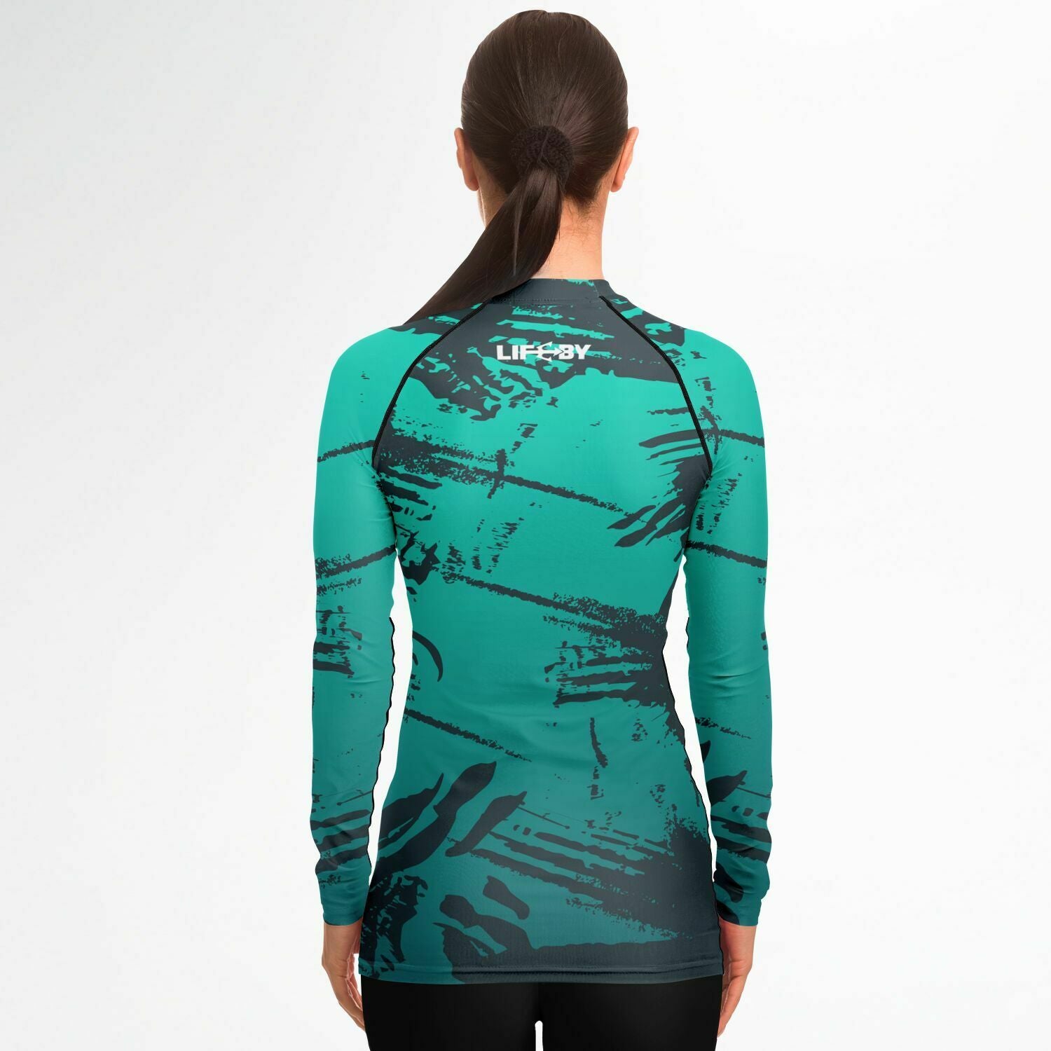 Women's LifeBy Blue Abstract Rashguard - LifeBy Fitness