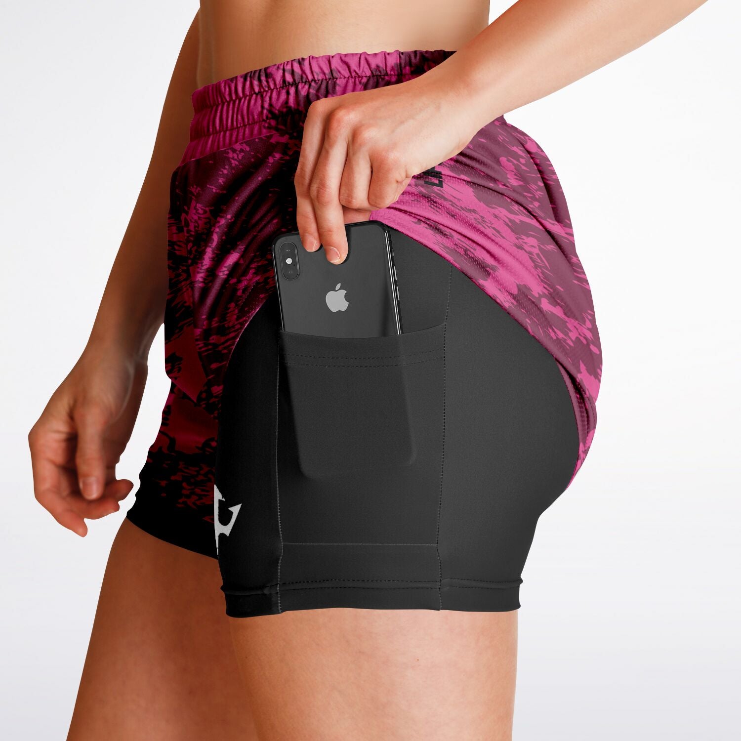 Women's LifeBy Pink Swirl 2-in-1  Sports Shorts - LifeBy Fitness