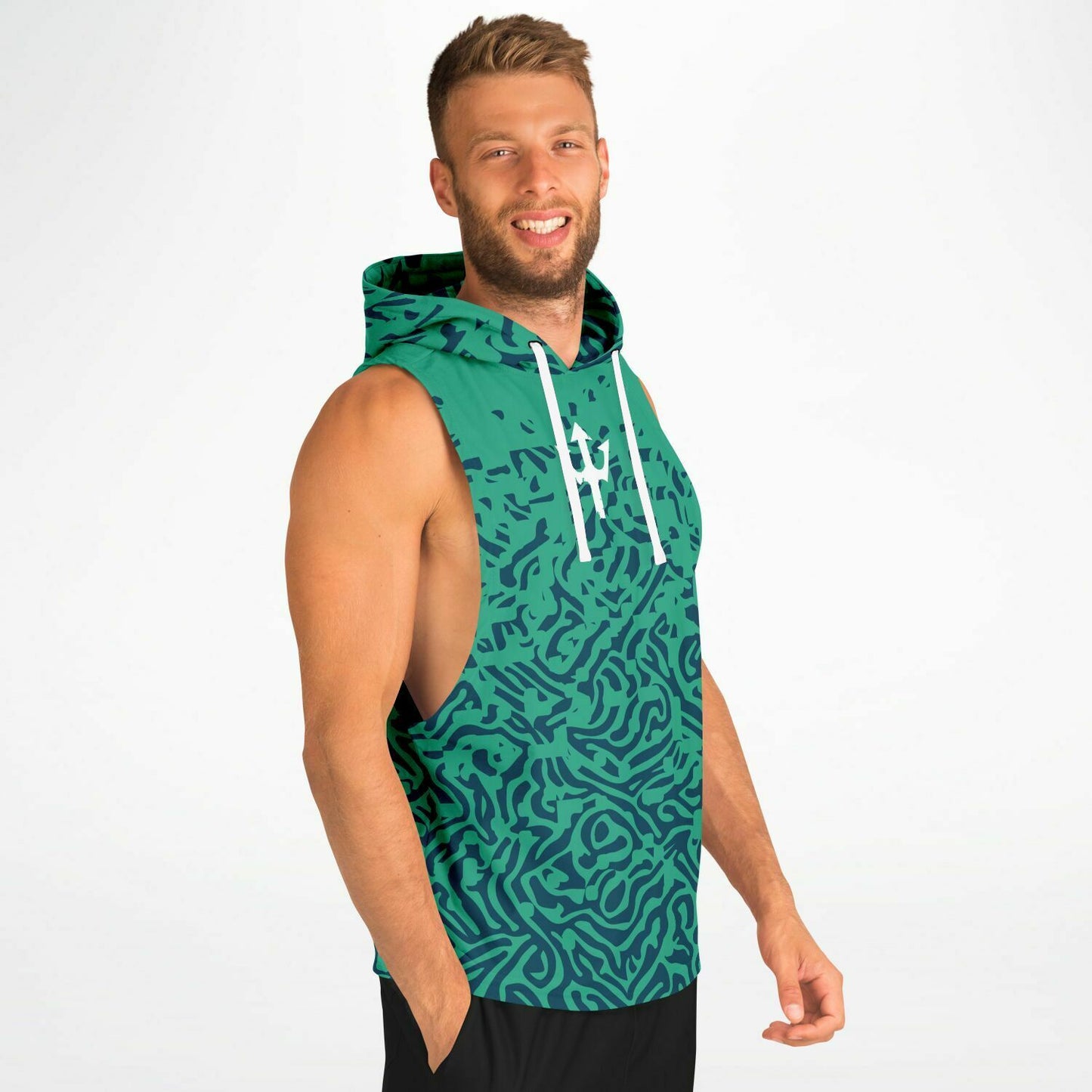 Aqua Sleeveless Hoodie