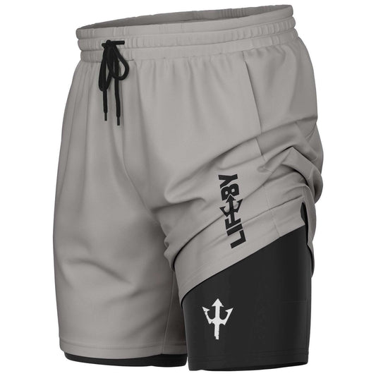 Men's LifeBy Light Grey 2-in-1 Shorts - LifeBy Fitness