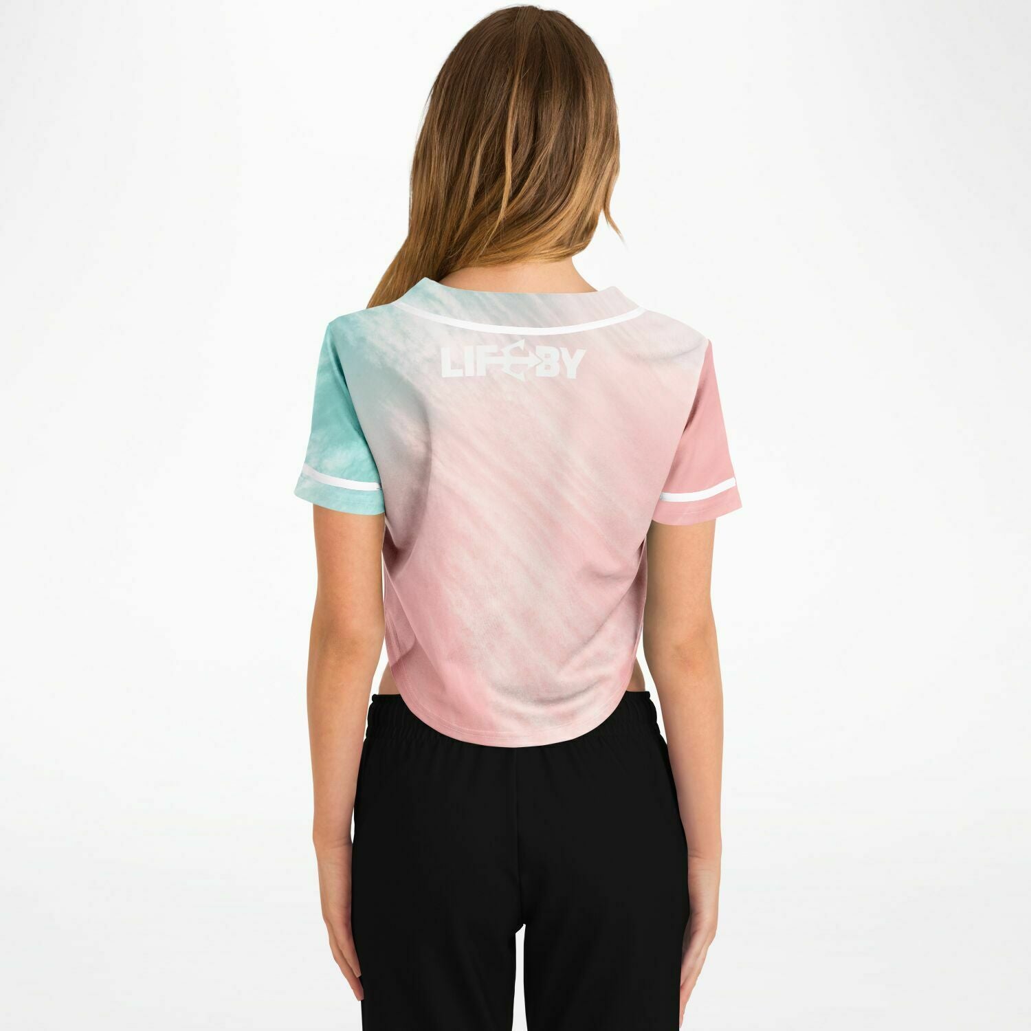 Women's LifeBy Cotton Candy Cropped Baseball Jersey - LifeBy Fitness