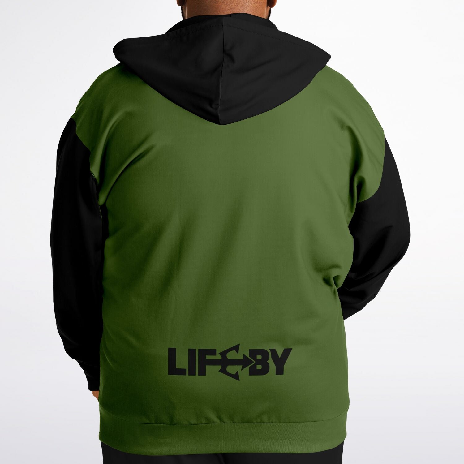 LifeBy Military Green Athletic Plus-size Ziphoodie - LifeBy Fitness