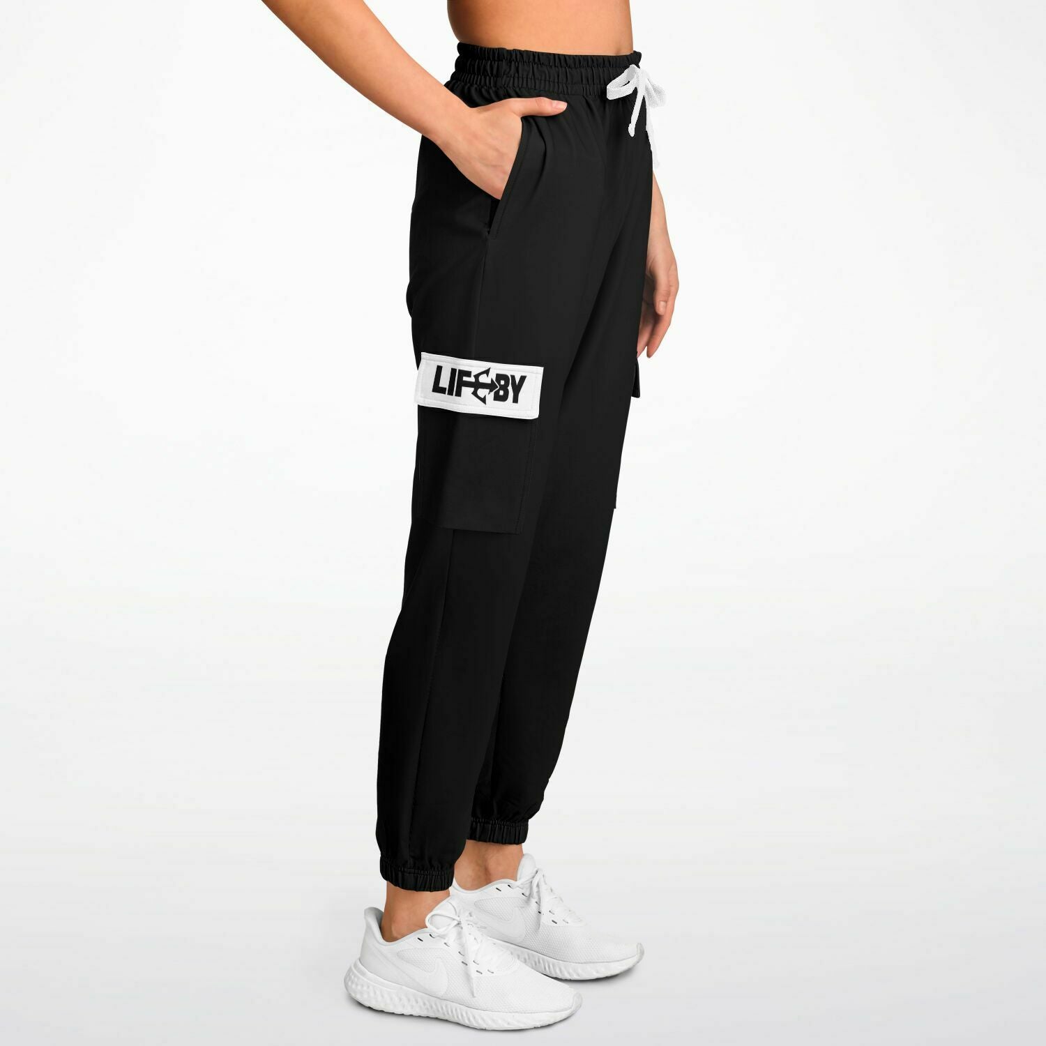 LifeBy Black Athletic Cargo Joggers - LifeBy Fitness