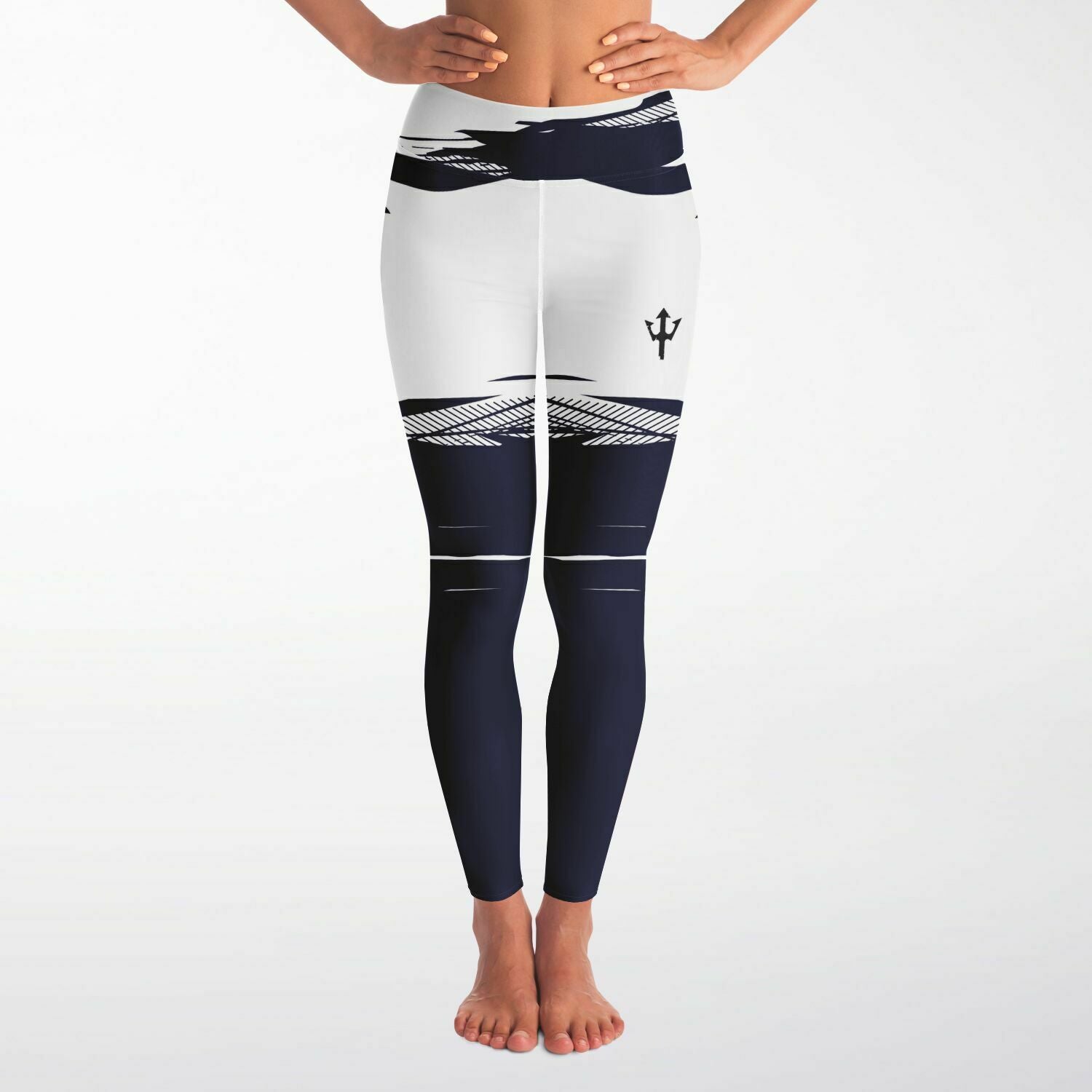 Women's LifeBy Blue-White Yoga Leggings - LifeBy Fitness