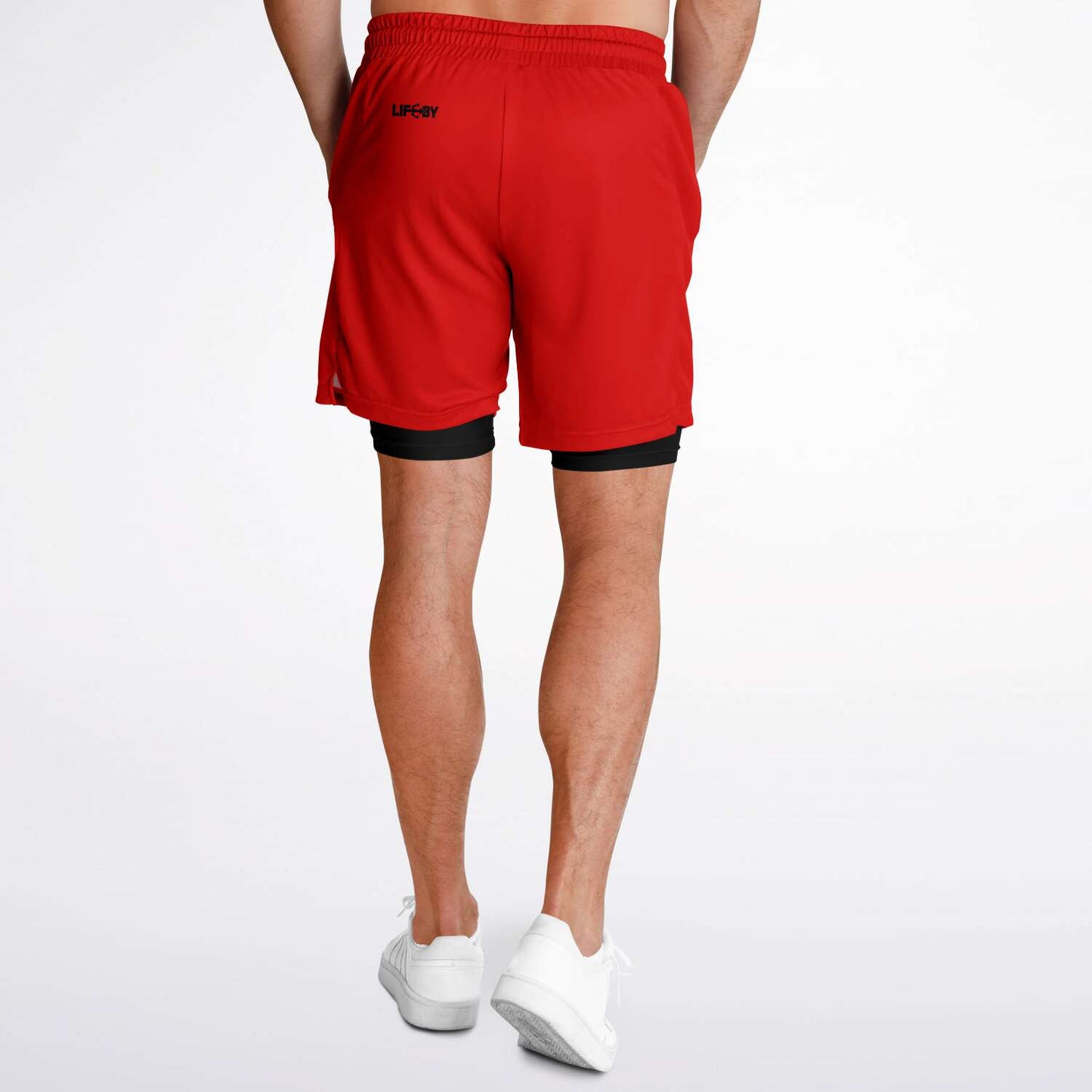 Men's LifeBy Red 2-in-1 Shorts - LifeBy Fitness