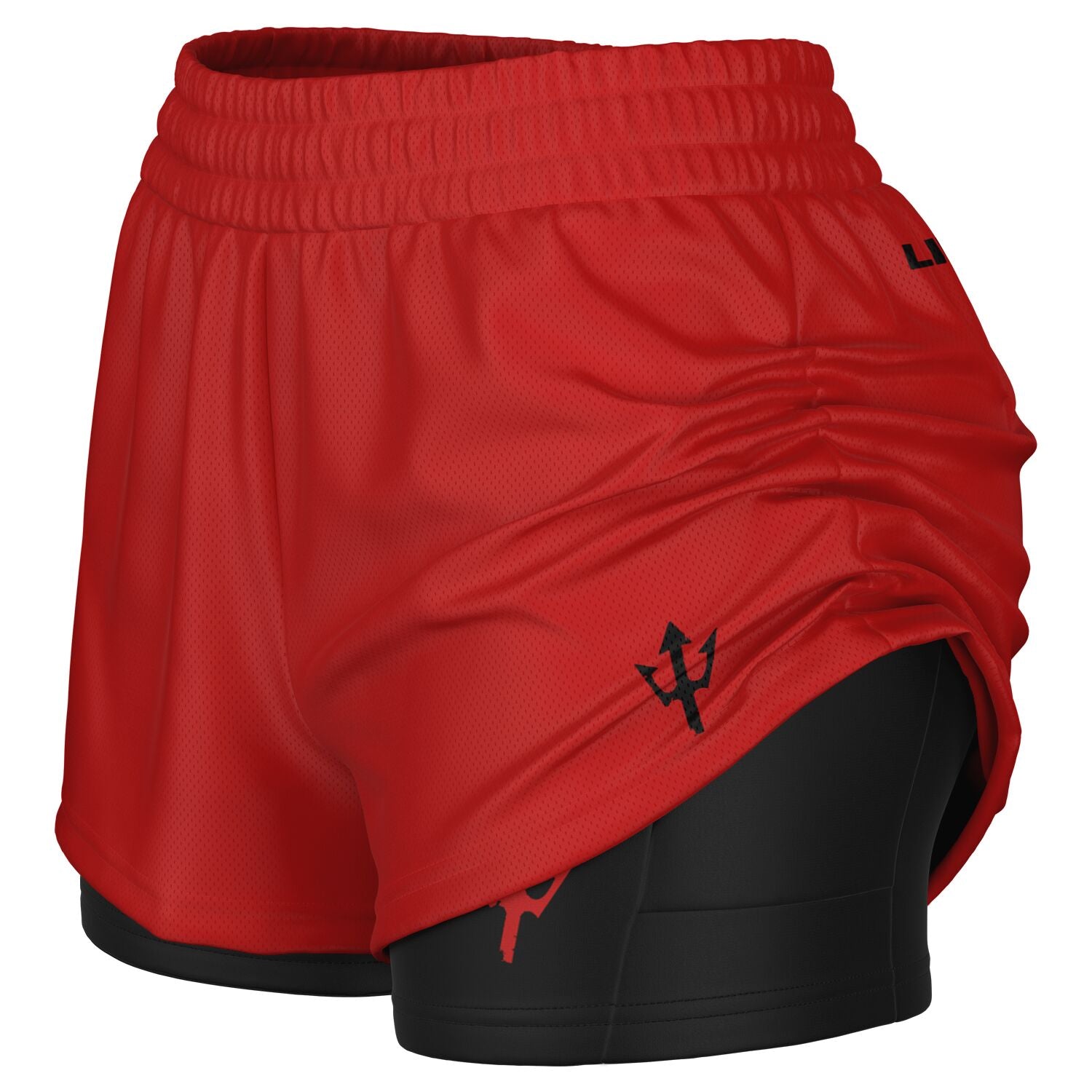 Women's LifeBy Red 2-in-1  Sports Shorts - LifeBy Fitness