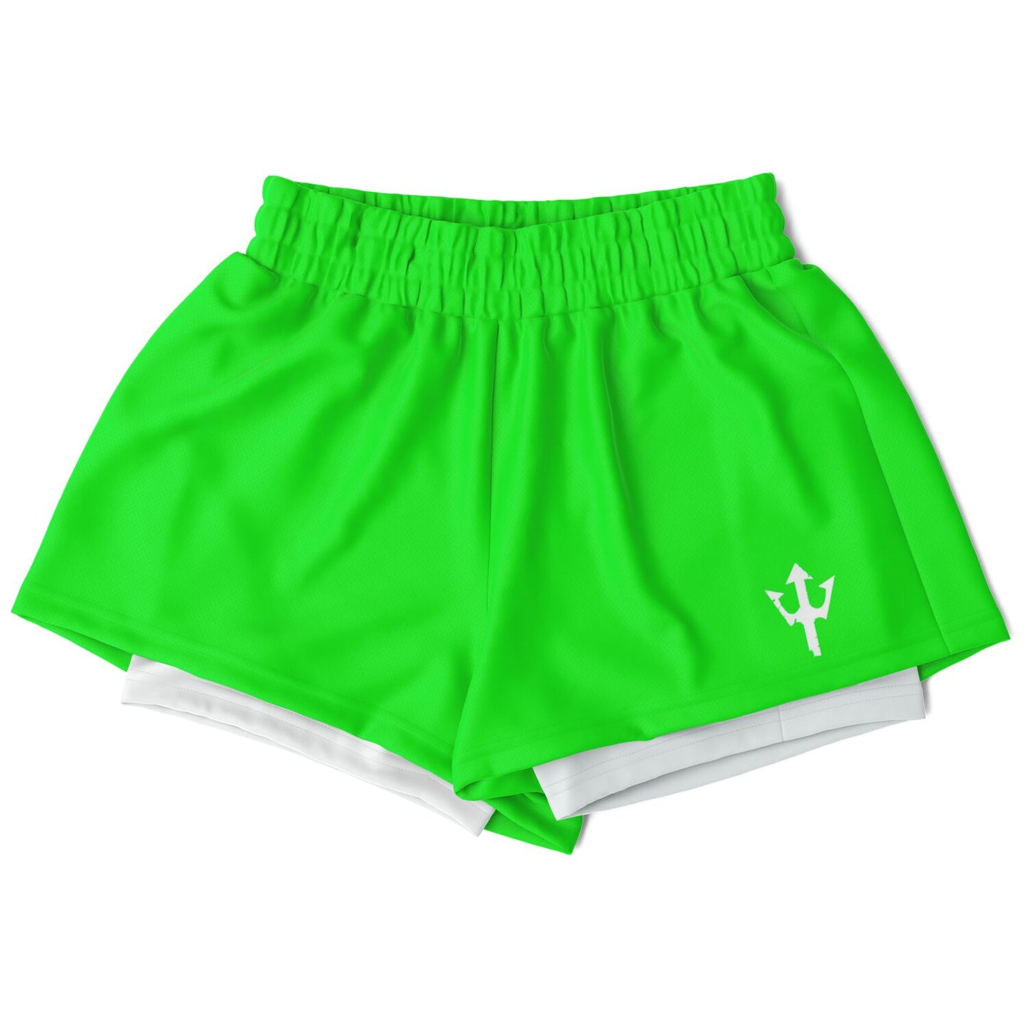 Women's LifeBy Viper Green 2-in-1  Sports Shorts - LifeBy Fitness