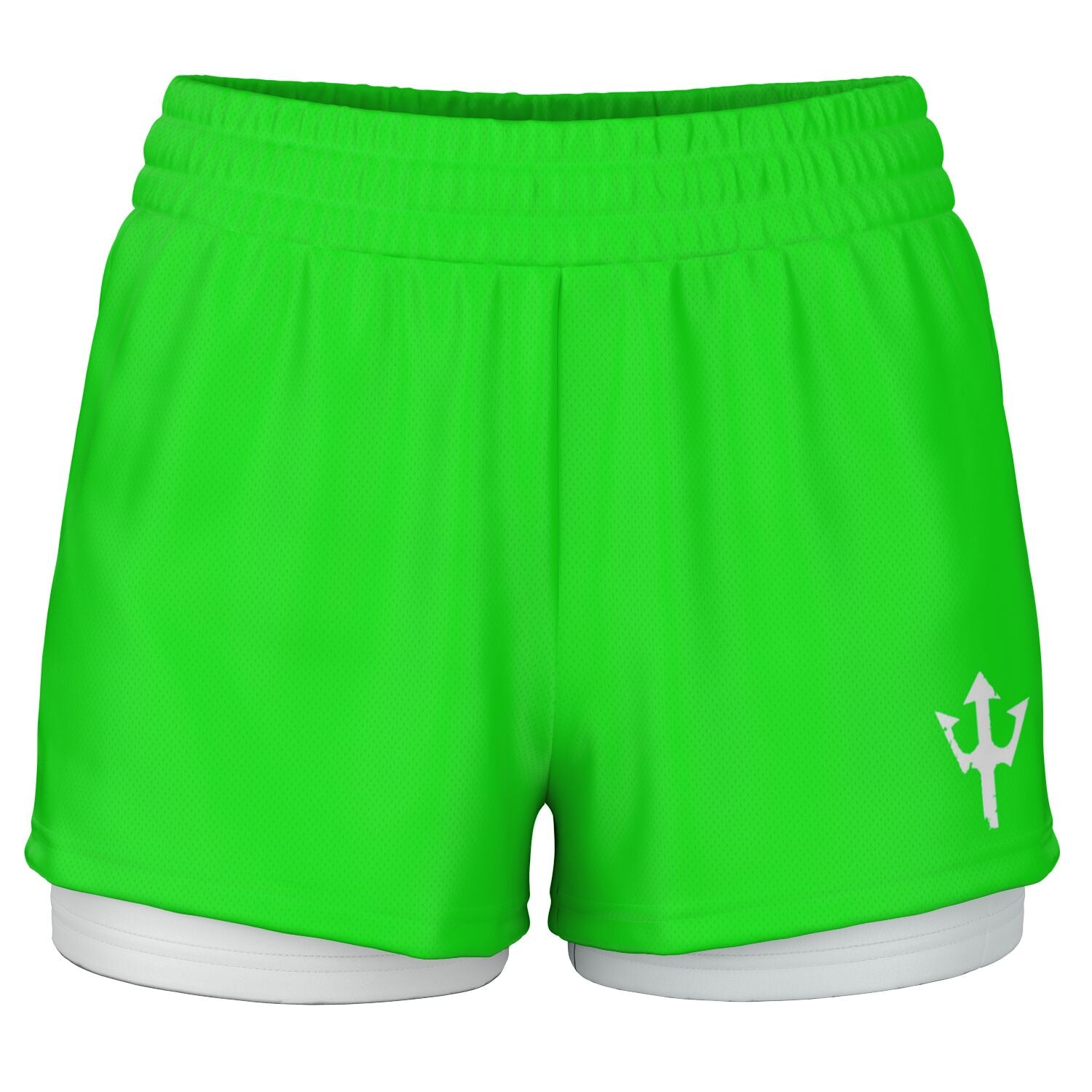 Women's LifeBy Viper Green 2-in-1  Sports Shorts - LifeBy Fitness