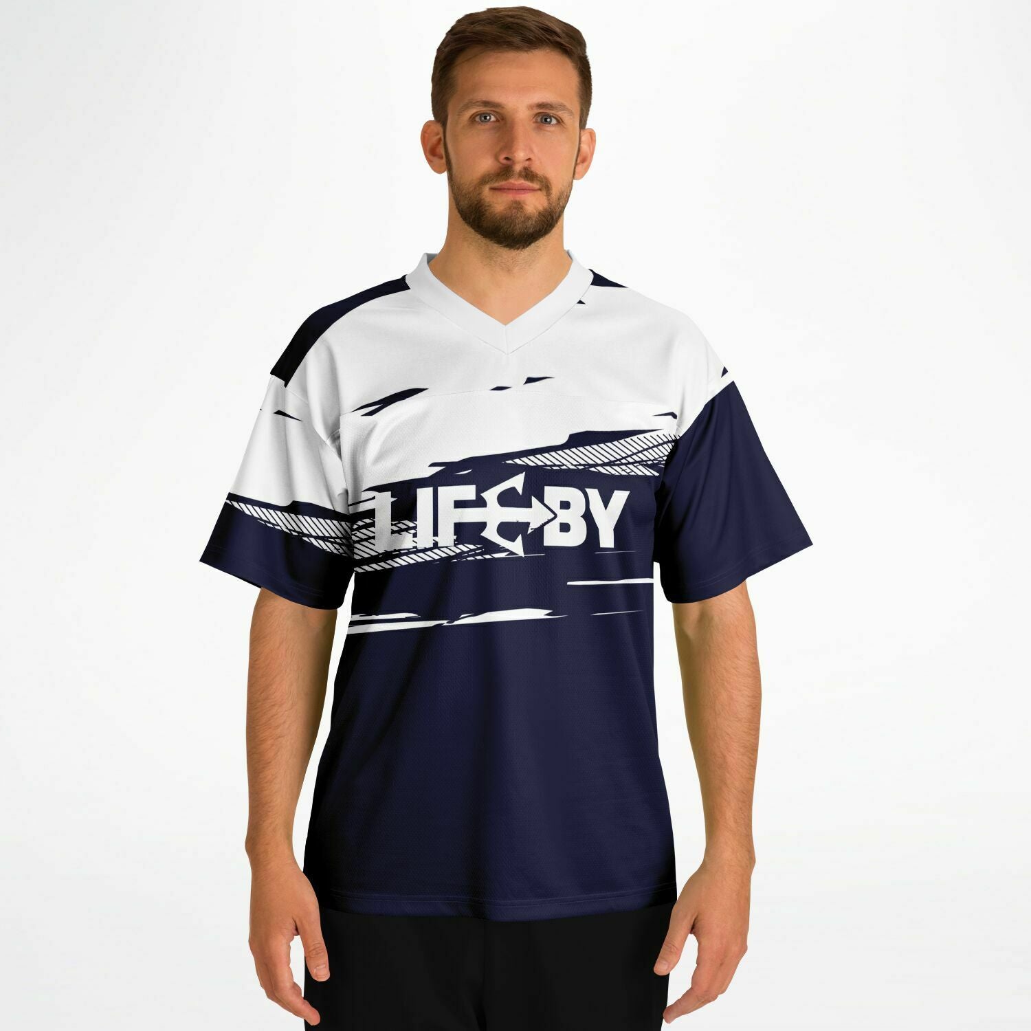 LifeBy Blue-White Sports Jersey - LifeBy Fitness