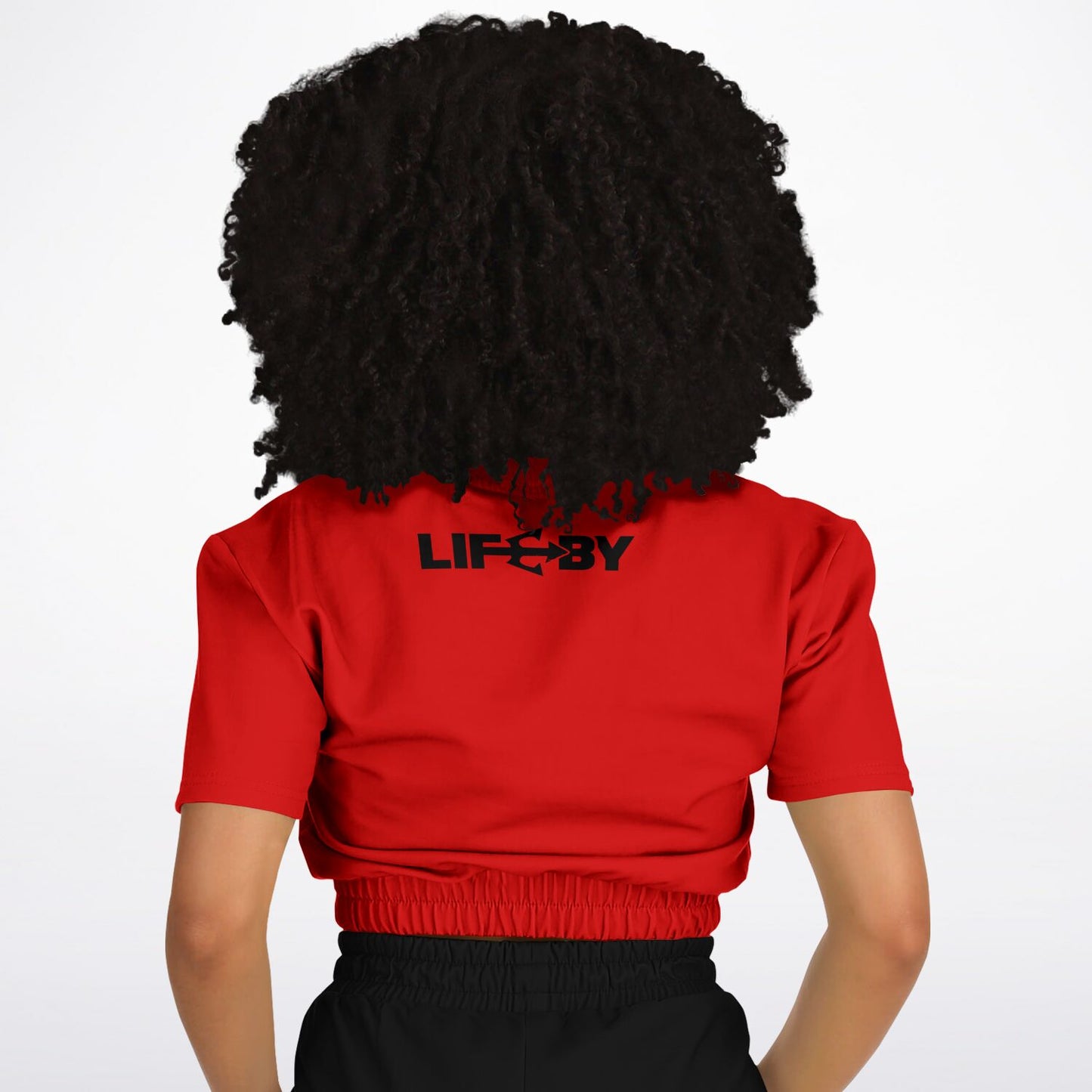 Women's LifeBy Red Athletic Cropped Sweatshirt - LifeBy Fitness