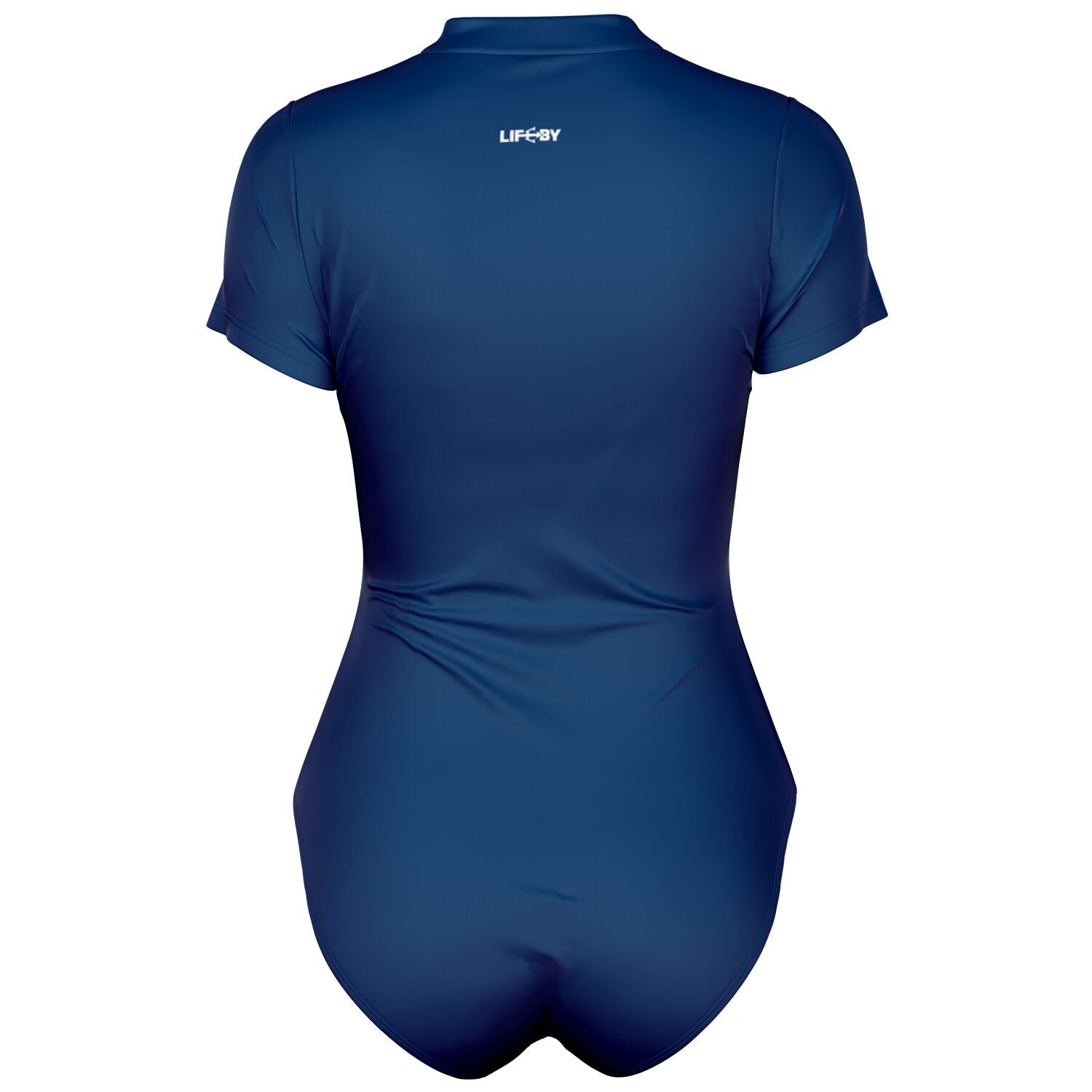 Women's LifeBy Navy Blue Short Sleeve Bodysuit - LifeBy Fitness