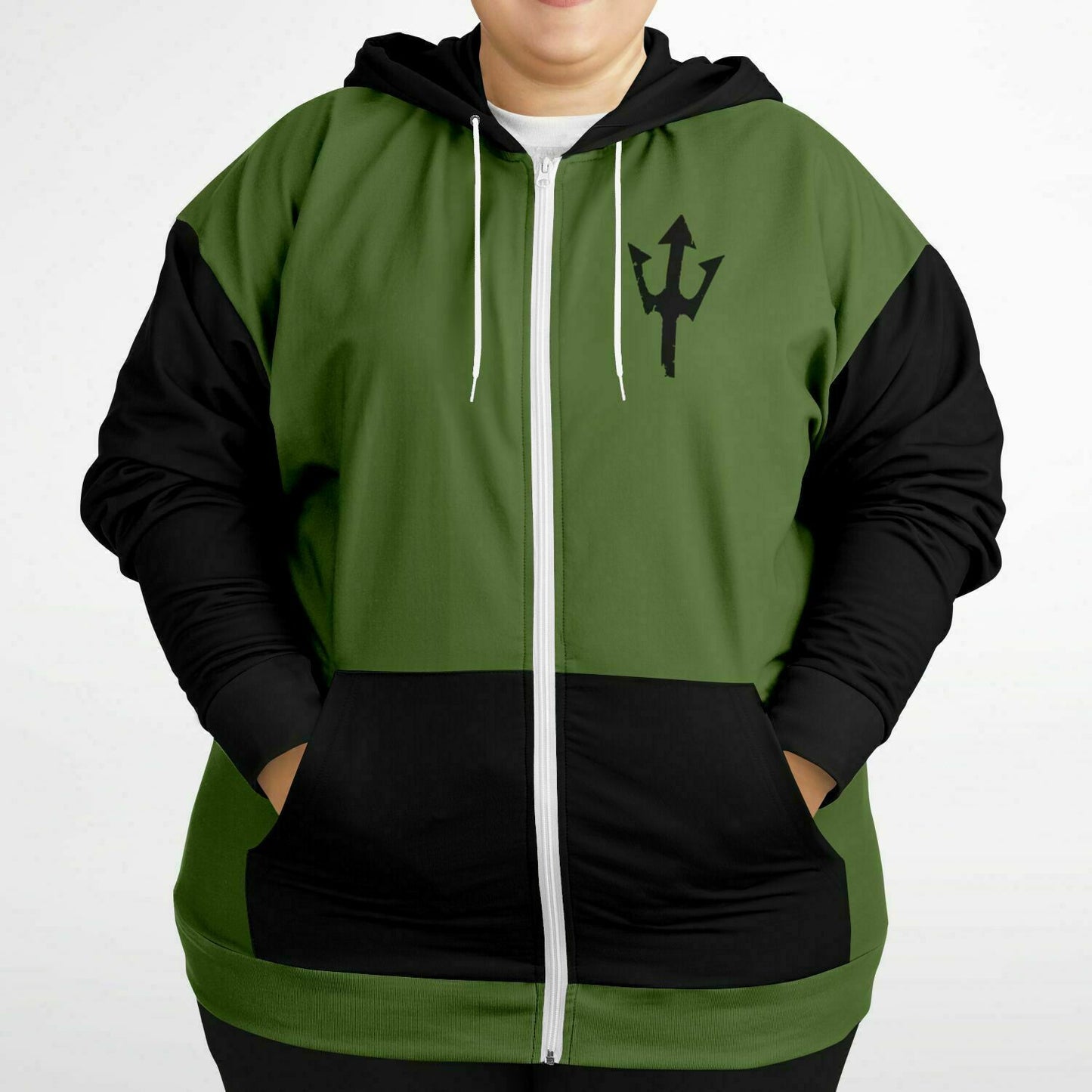 LifeBy Military Green Athletic Plus-size Ziphoodie - LifeBy Fitness