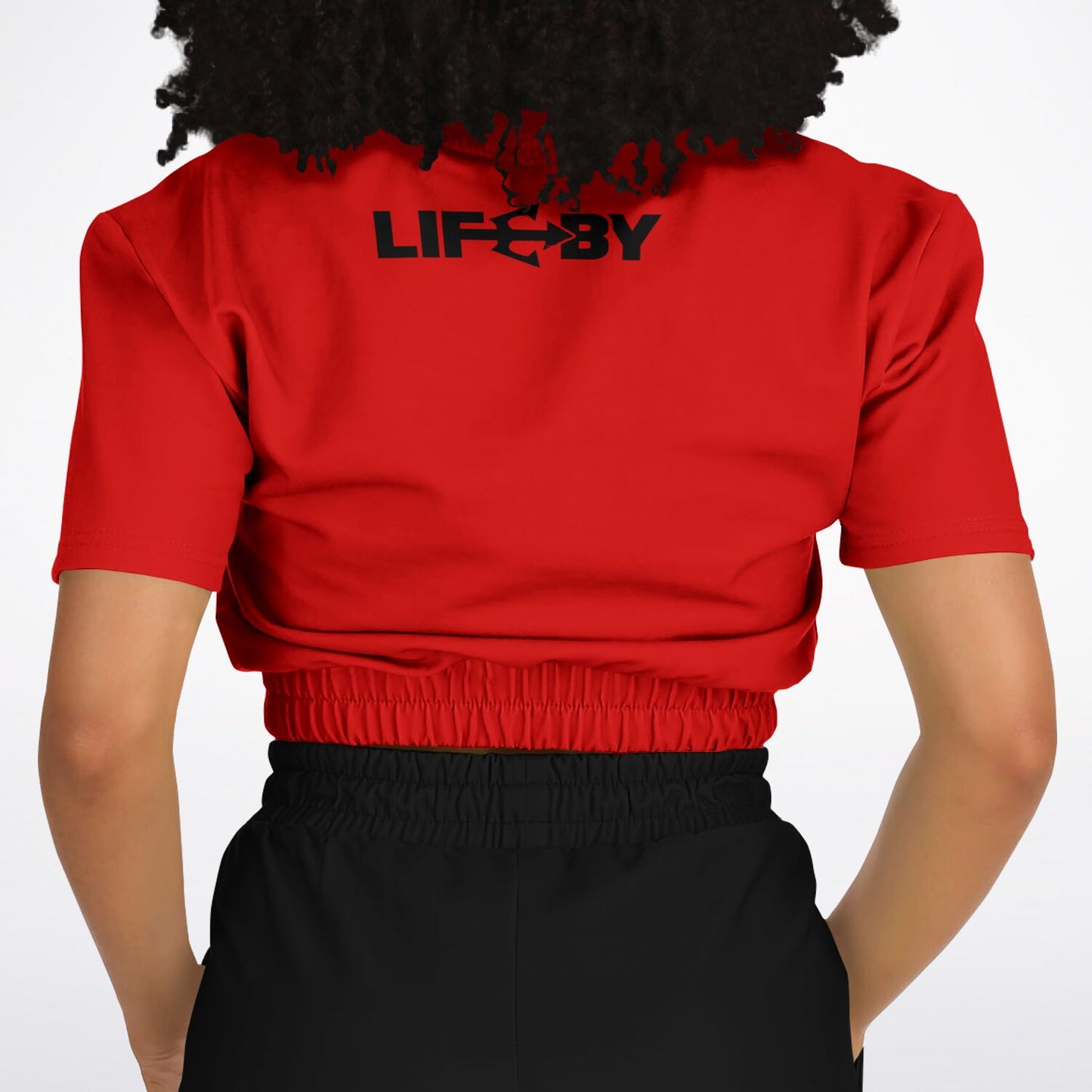 Women's LifeBy Red Athletic Cropped Sweatshirt - LifeBy Fitness