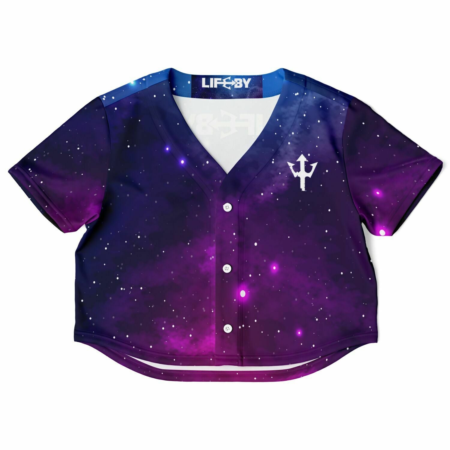 Women's LifeBy Night Sky Cropped Baseball Jersey - LifeBy Fitness