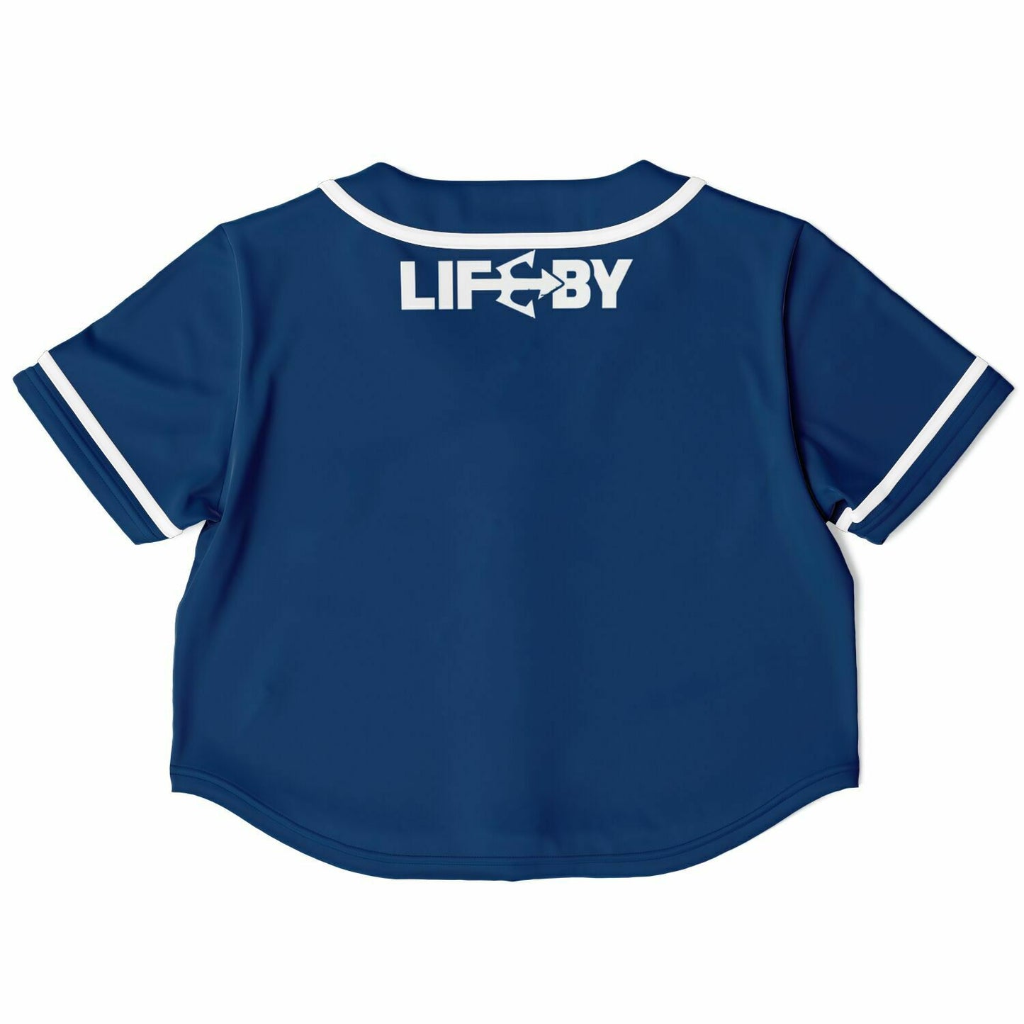 Women's LifeBy Navy Blue Cropped Baseball Jersey - LifeBy Fitness