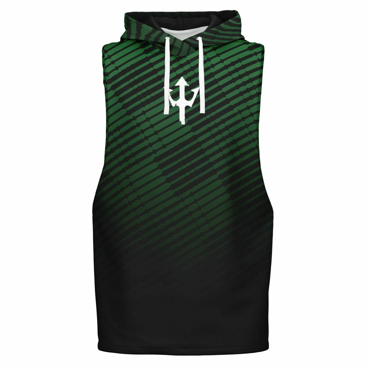 Green Streaks Sleeveless Hoodie