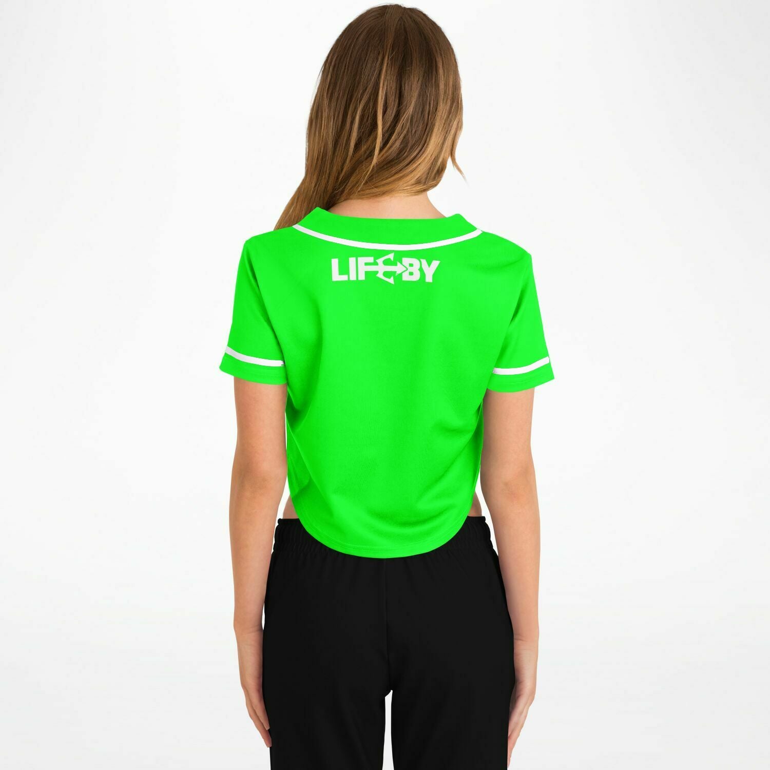 Women's LifeBy Viper Green Cropped Baseball Jersey - LifeBy Fitness