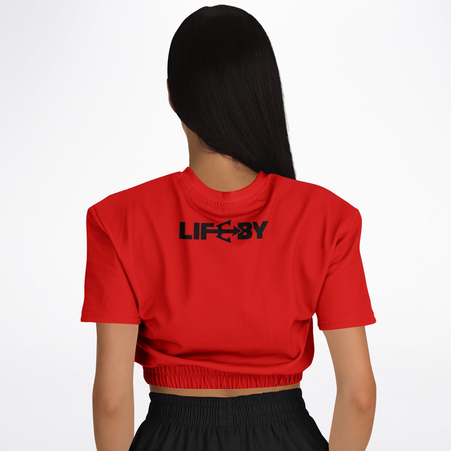 Women's LifeBy Red Athletic Cropped Sweatshirt - LifeBy Fitness