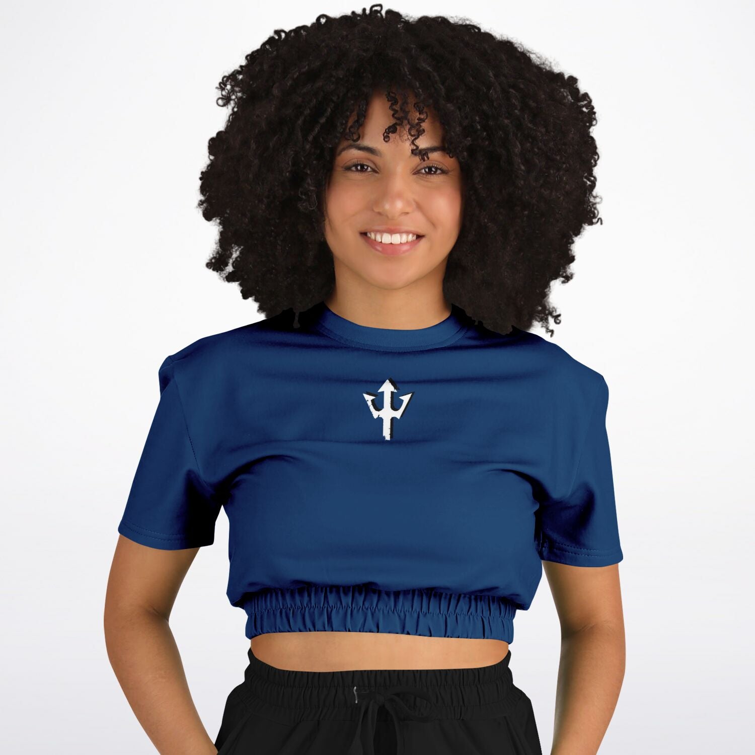 Women's LifeBy Navy Blue Athletic Cropped Sweatshirt - LifeBy Fitness