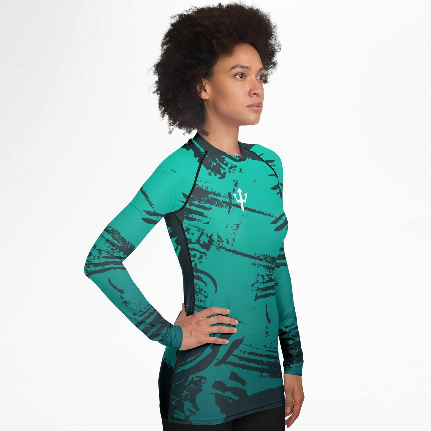 Women's LifeBy Blue Abstract Rashguard - LifeBy Fitness