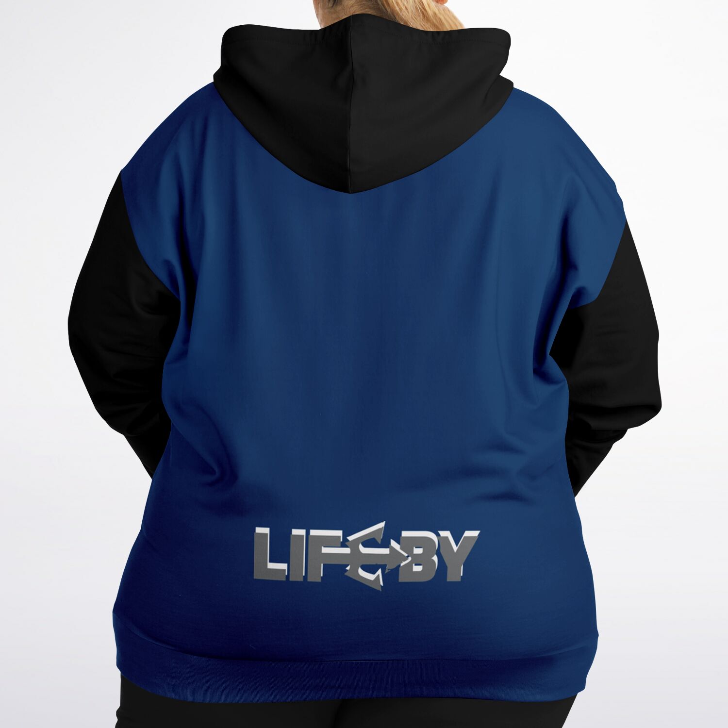 LifeBy Navy Blue Athletic Plus-size Ziphoodie - LifeBy Fitness