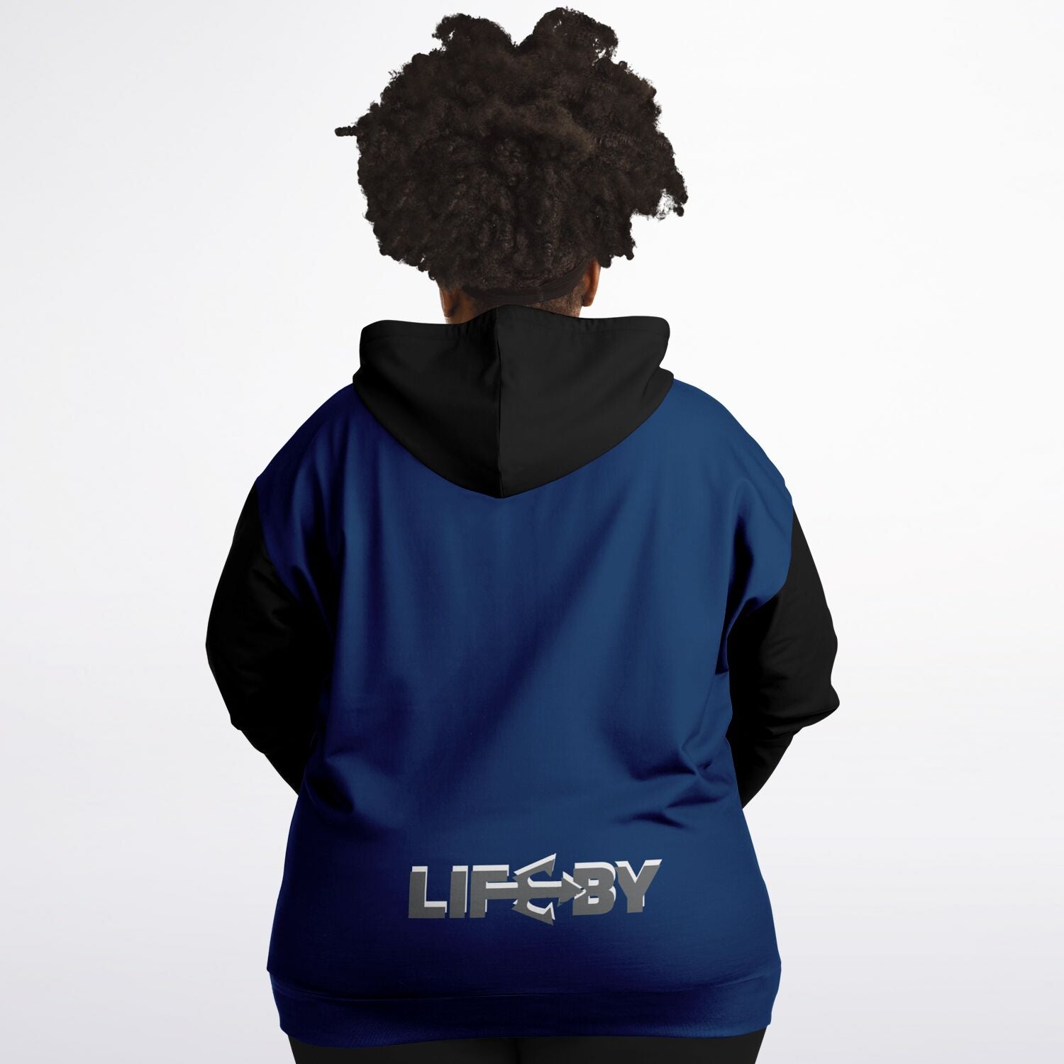 LifeBy Navy Blue Athletic Plus-size Ziphoodie - LifeBy Fitness