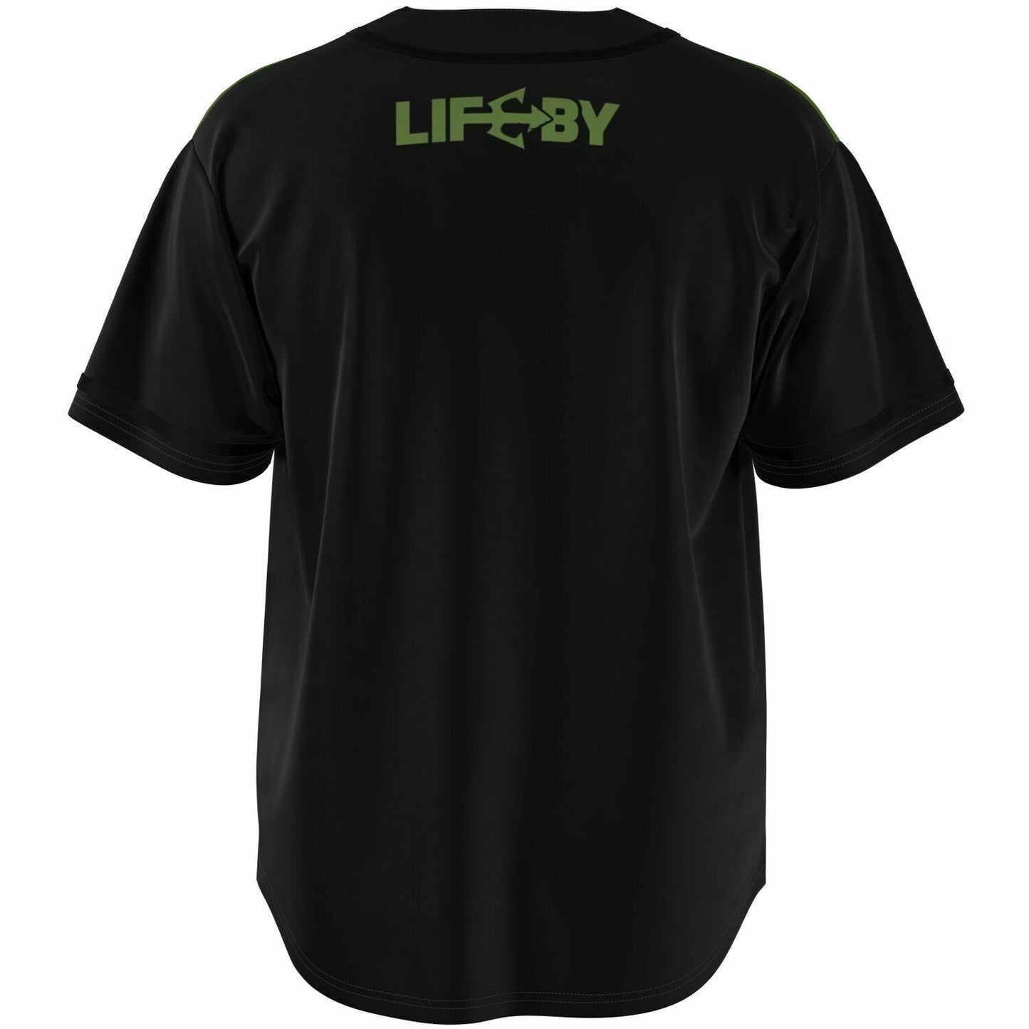 LifeBy Green On Black Baseball Jersey